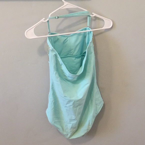 Blue and Gold Sequence One Piece Swimsuit - Picture 2 of 2